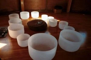 Crystal Bowls During a Sound Bath